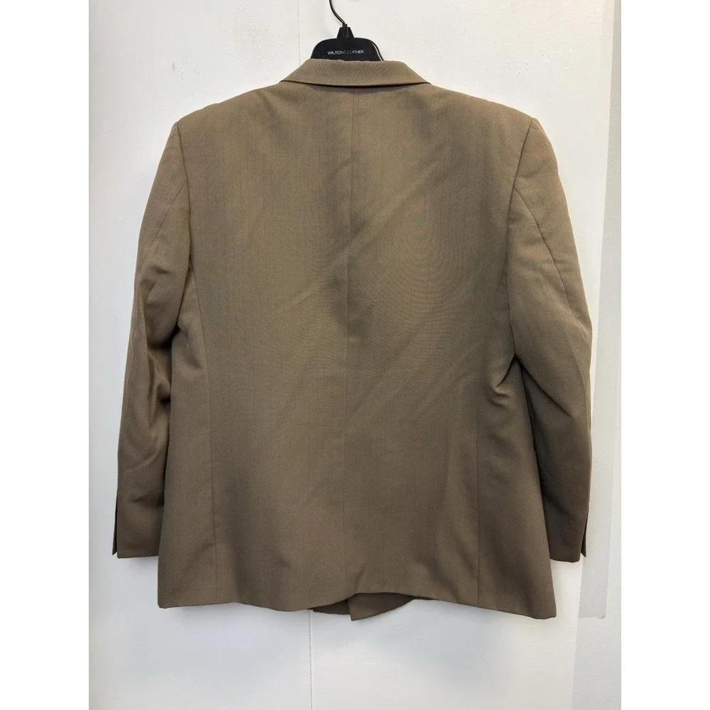 Bonelli Double Breasted Jacket Mens 44R Blazer Brown‎ Peak Collar Pinpoint